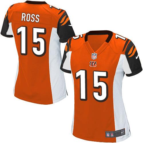 Nike Bengals #15 John Ross Orange Alternate Women's Stitched NFL Elite Jersey